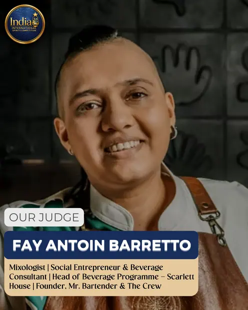 Iisc - Fay Antoin Barretto judge post — India International Spirits Competition
